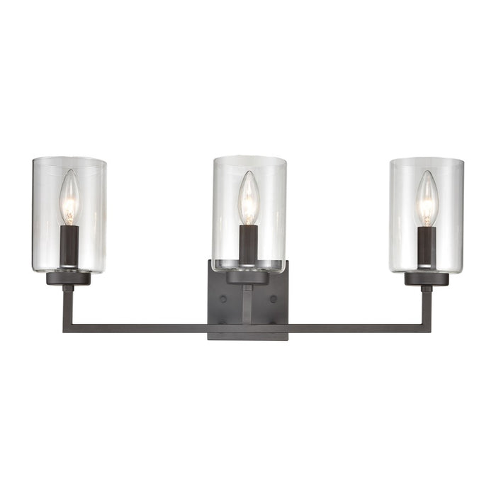 Atlas Lighting West End 23'' Wide 3Lt Vanity Light, Bronze/Clear