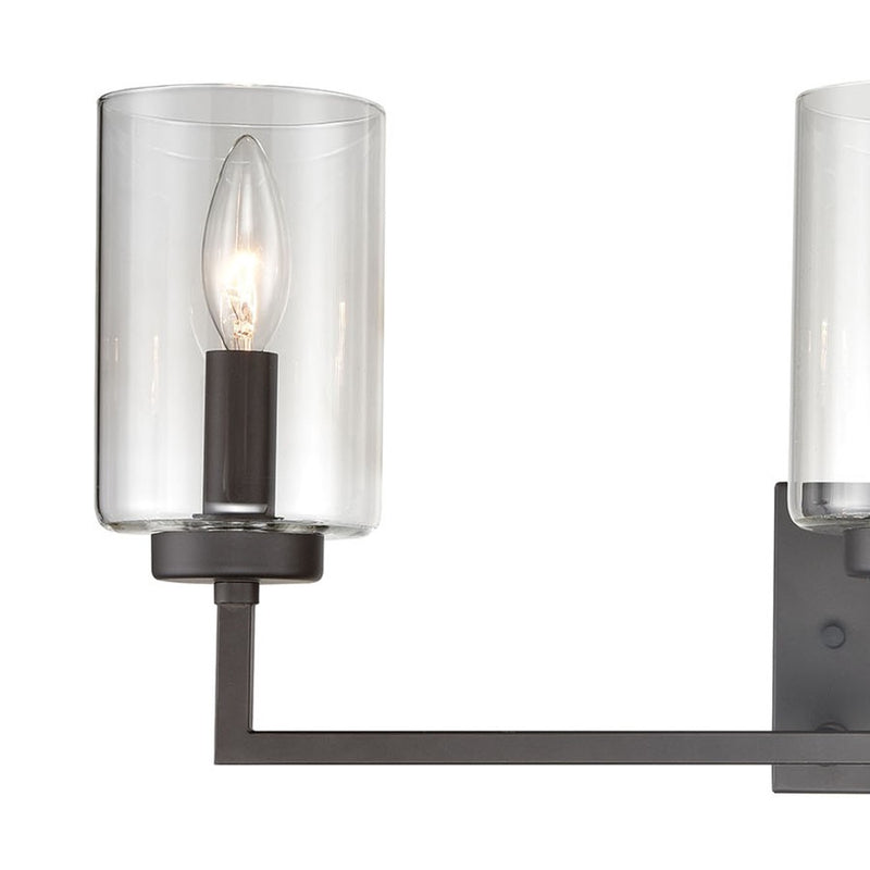 Atlas Lighting West End 23in 3-Light Vanity Light | Transitional Oil Rubbed Bronze and Clear Glass | Bathroom Vanity | Model WL11476-BZ
