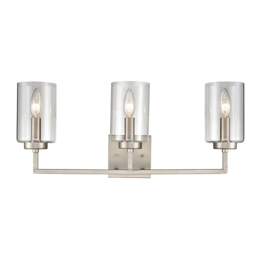 Atlas Lighting West End 23'' Wide 3Lt Vanity Light, Nickel/Clear