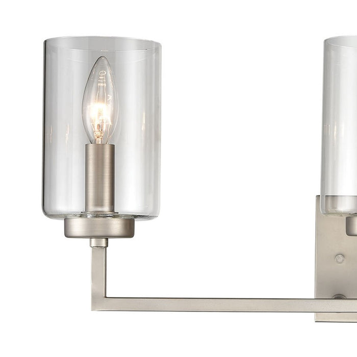 Atlas Lighting West End 23'' Wide 3Lt Vanity Light, Nickel/Clear