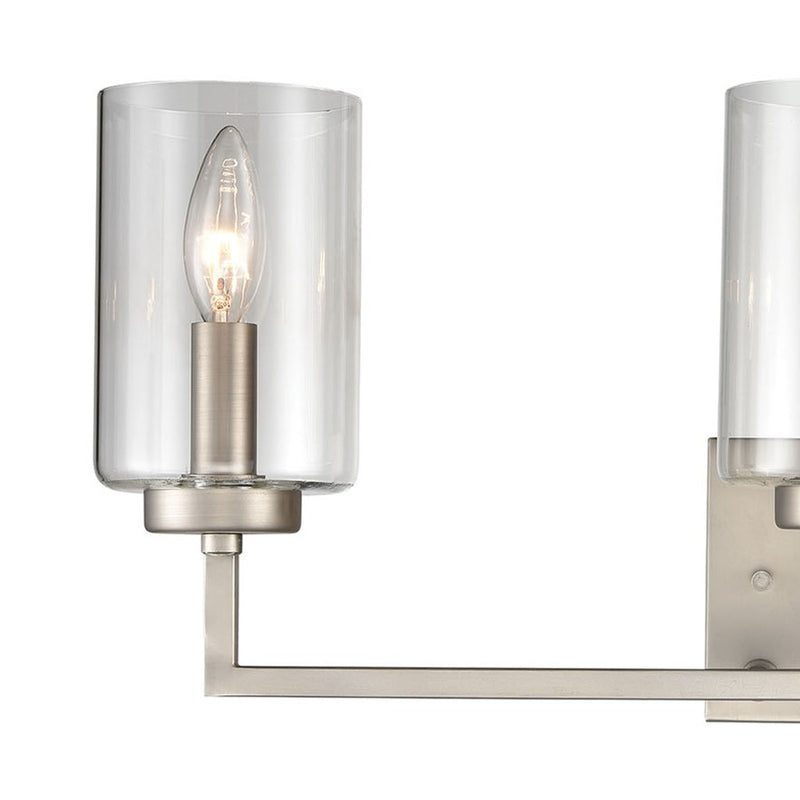 Atlas Lighting West End 23in 3-Light Vanity Light | Transitional Brushed Nickel and Clear Glass | Bathroom Vanity | Model WL11476-NK