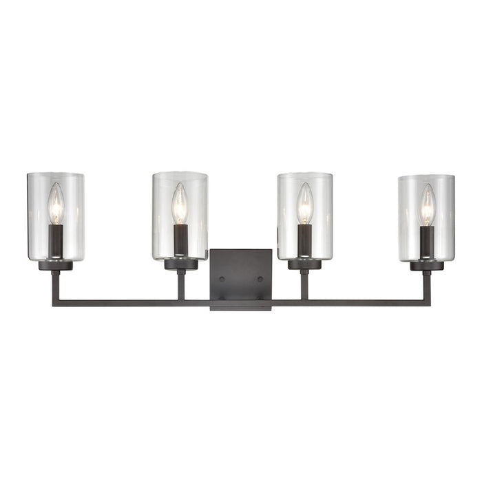 Atlas Lighting West End 29.75'' Wide 4Lt Vanity Light, Bronze/Clear