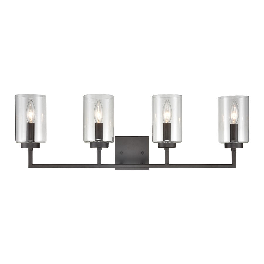 Atlas Lighting West End 29.75'' Wide 4Lt Vanity Light, Bronze/Clear