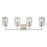 Atlas Lighting West End 29.75'' Wide 4Lt Vanity Light, Nickel/Clear