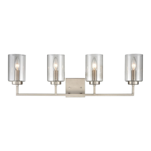Atlas Lighting West End 29.75'' Wide 4Lt Vanity Light, Nickel/Clear
