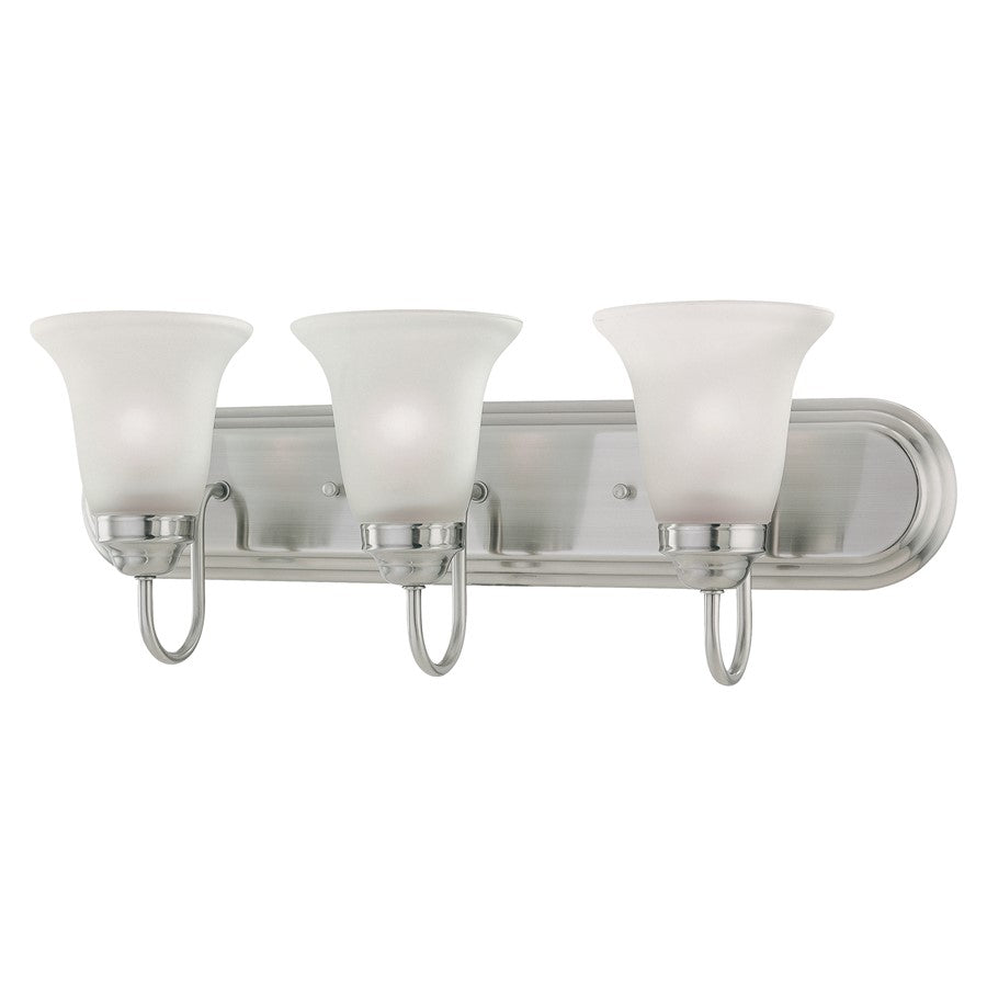 Atlas Lighting Whitmore 24'' Wide 3Lt Vanity Light, Pewter/White