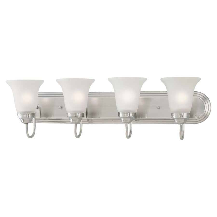 Atlas Lighting Whitmore 30'' Wide 4Lt Vanity Light, Pewter/White