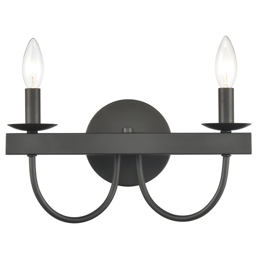 Atlas Lighting Williamson 14'' Wide 2Lt Vanity Light, Black