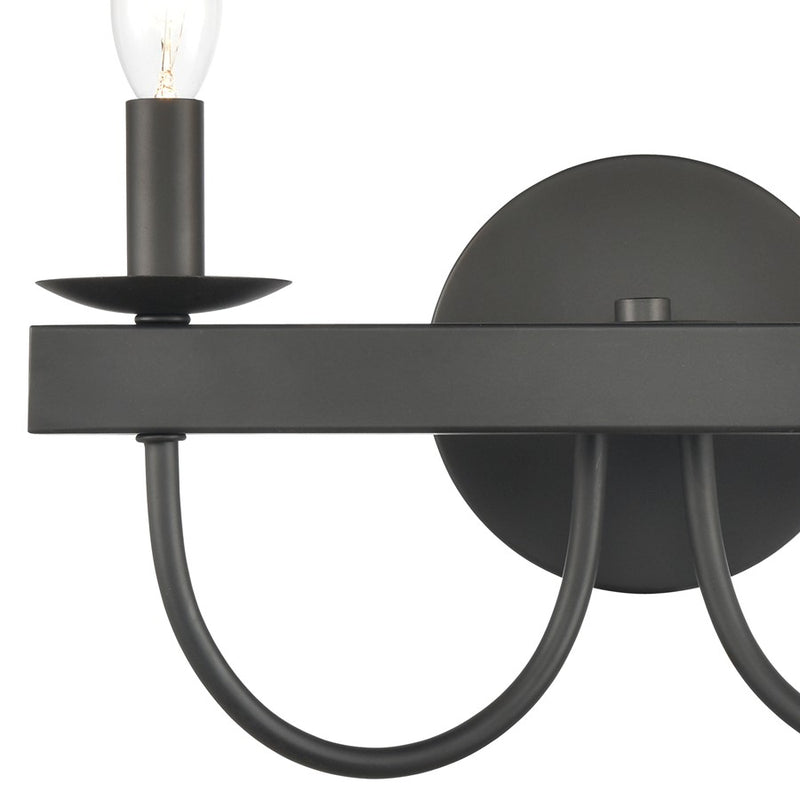Atlas Lighting Williamson 14in 2-Light Vanity Light | Traditional Matte Black Metal | Bathroom Vanity | 14 x 5 x 8 in | Model WL11480-BK