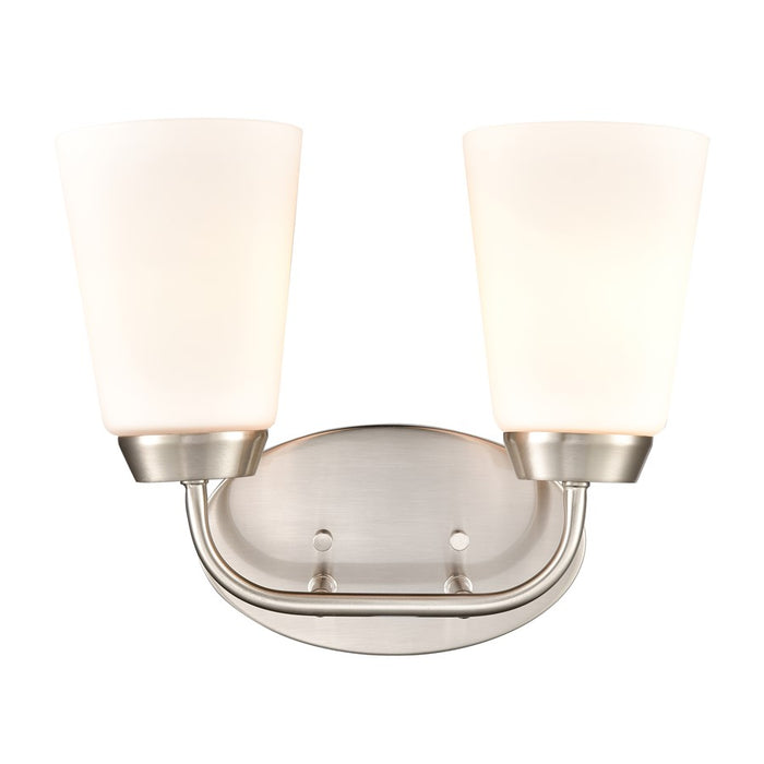 Atlas Lighting Winslow 12.5'' Wide 2Lt Vanity Light, Nickel/White