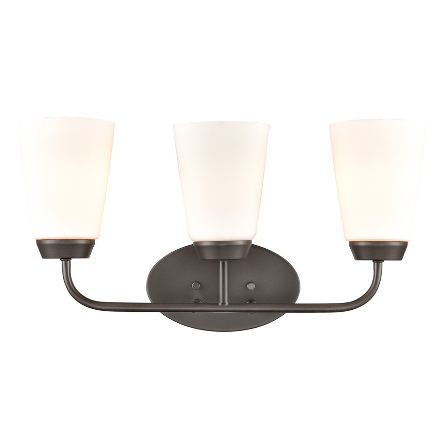 Atlas Lighting Winslow 20'' Wide 3Lt Vanity Light, Bronze/White
