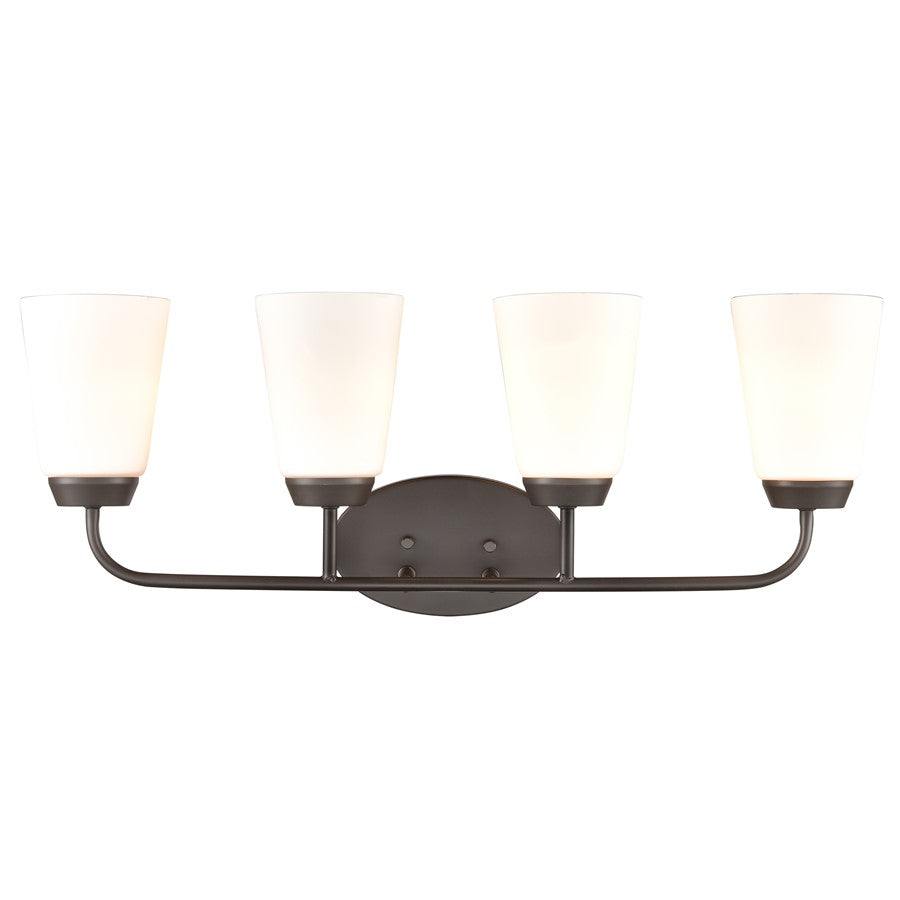 Atlas Lighting Winslow 28'' Wide 4Lt Vanity Light, Bronze/White