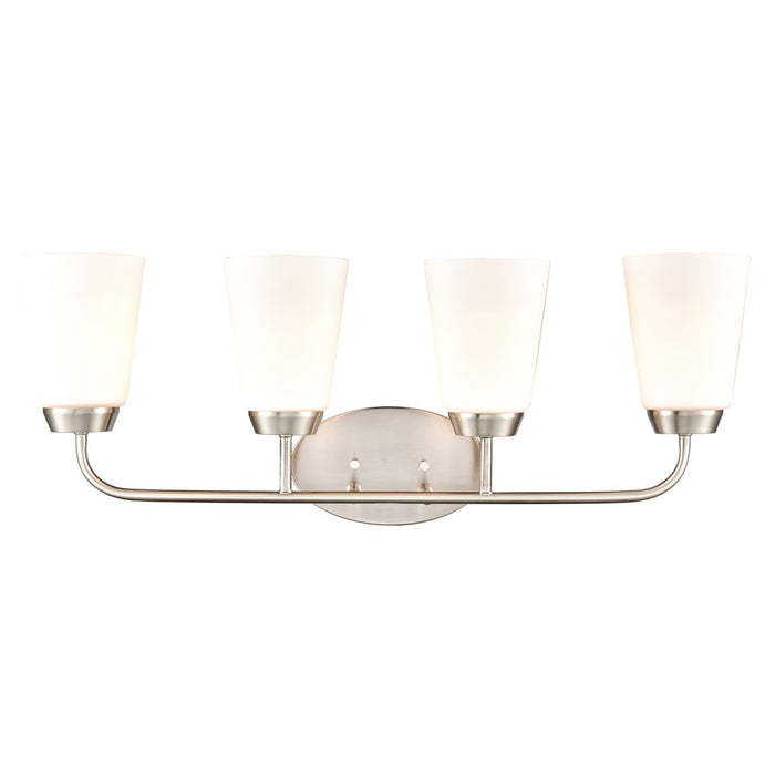 Atlas Lighting Winslow 28'' Wide 4Lt Vanity Light, Nickel/White