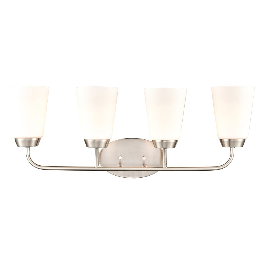 Atlas Lighting Winslow 28'' Wide 4Lt Vanity Light, Nickel/White