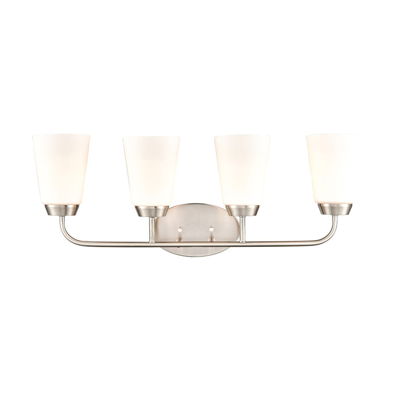 Atlas Lighting Winslow 28'' Wide 4Lt Vanity Light, Nickel/White