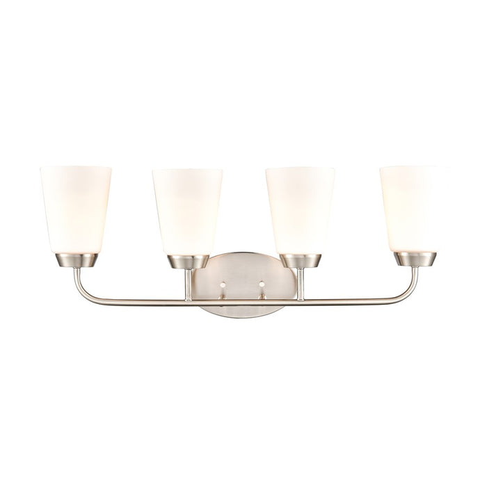 Atlas Lighting Winslow 28'' Wide 4Lt Vanity Light, Nickel/White