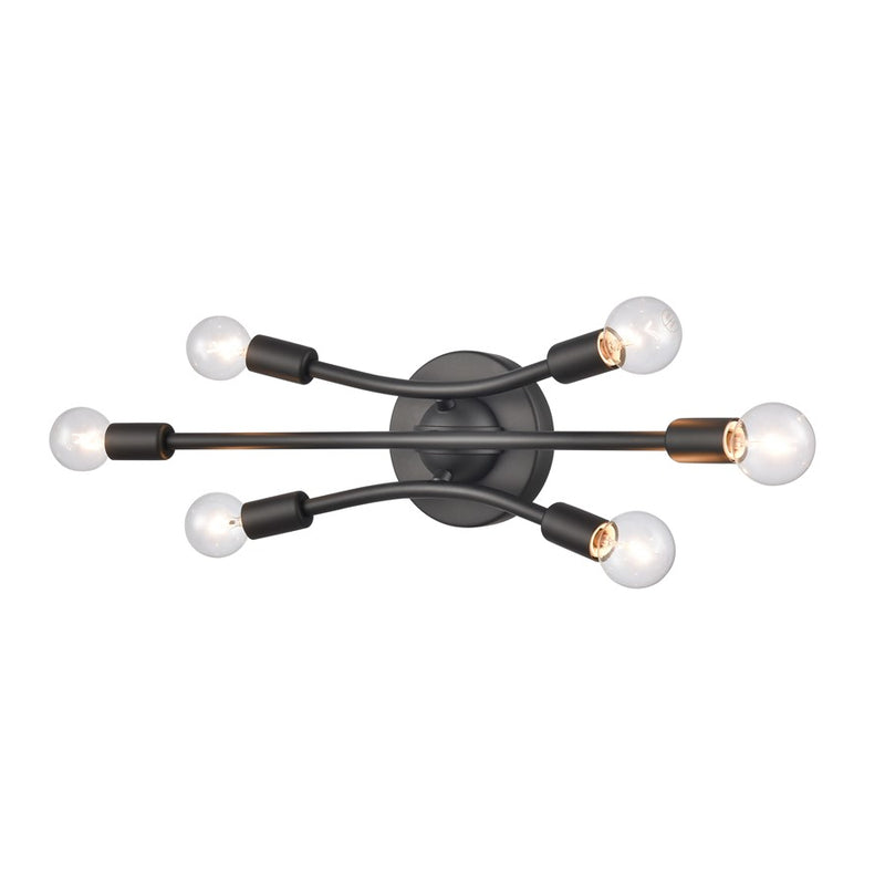 Atlas Lighting Xavier 20in 6-Light Vanity Light | Modern Matte Black | Bathroom Vanity | 19.75 x 4.75 x 6.25 in | Model WL11484-BK