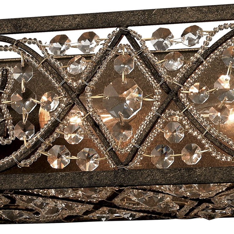Atlas Lighting Amherst 24in 4-Light Vanity Light | Traditional Antique Bronze and Clear Crystal | Bathroom Vanity | 24 x 5 x 5 in | Model WL11505-BZ