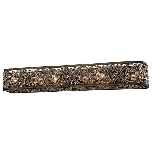 Atlas Lighting Amherst 34in 6-Light Vanity Light | Traditional Antique Bronze and Clear Crystal | Bathroom Vanity & Powder Room | Model WL11506-BZ