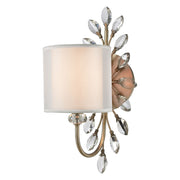 Atlas Lighting Asbury 16in 1-Light Vanity Light | Traditional Aged Silver and White Fabric | Bathroom Vanity & Powder Room | Model WL11515-SV