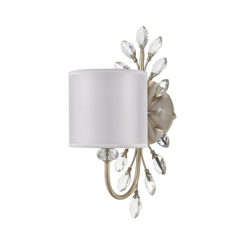 Atlas Lighting Asbury 16in 1-Light Vanity Light | Traditional Aged Silver and White Fabric | Bathroom Vanity & Powder Room | Model WL11515-SV