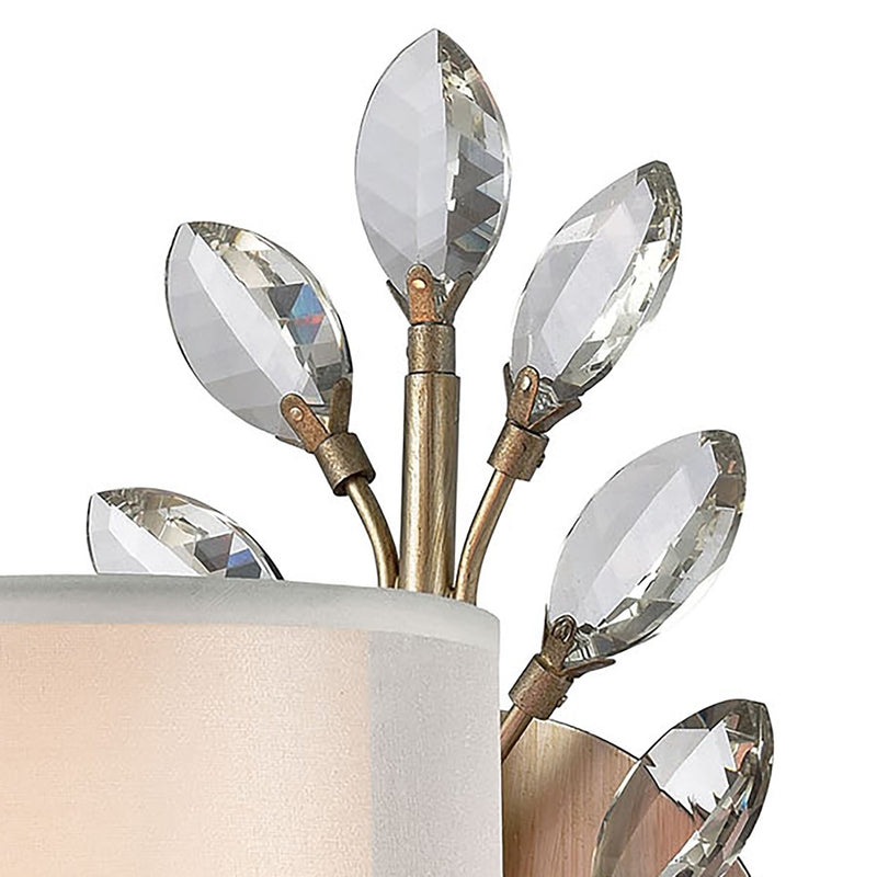Atlas Lighting Asbury 16in 1-Light Vanity Light | Traditional Aged Silver and White Fabric | Bathroom Vanity & Powder Room | Model WL11515-SV