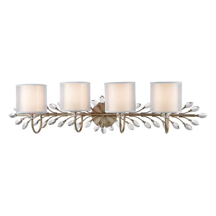 Atlas Lighting Asbury 42'' Wide 4Lt Vanity Light, Aged Silver/White