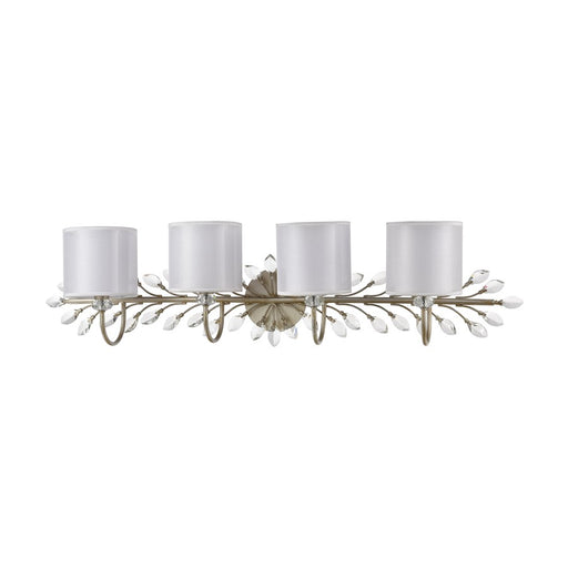 Atlas Lighting Asbury 42'' Wide 4Lt Vanity Light, Aged Silver/White