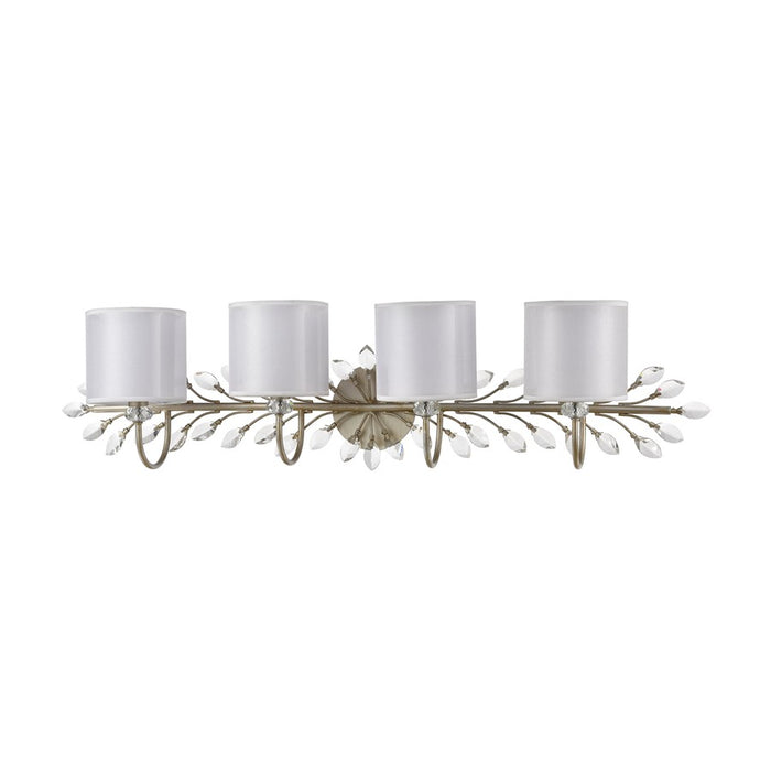 Atlas Lighting Asbury 42'' Wide 4Lt Vanity Light, Aged Silver/White