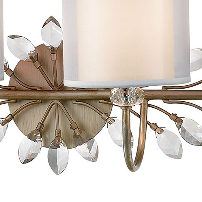 Atlas Lighting Asbury 42'' Wide 4Lt Vanity Light, Aged Silver/White