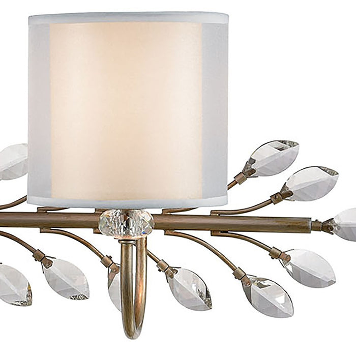 Atlas Lighting Asbury 42'' Wide 4Lt Vanity Light, Aged Silver/White