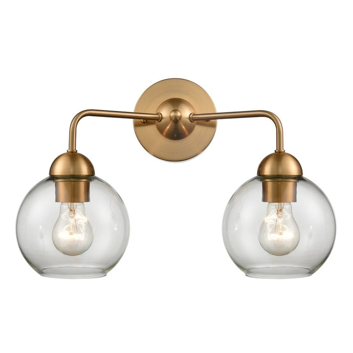 Atlas Lighting Astoria 16'' Wide 2Lt Vanity Light, Satin Gold/Clear