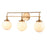 Atlas Lighting Beverly Hills 28''W 3Lt Vanity Light, Brass/White