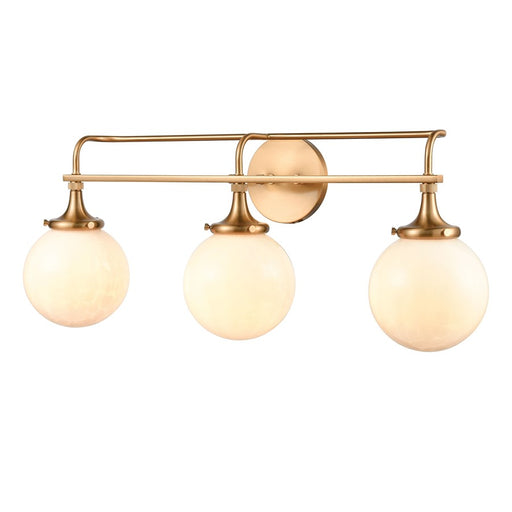 Atlas Lighting Beverly Hills 28''W 3Lt Vanity Light, Brass/White