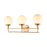 Atlas Lighting Beverly Hills 28''W 3Lt Vanity Light, Brass/White