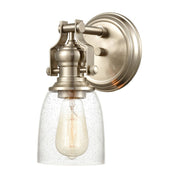 Atlas Lighting Chadwick 10in 1-Light Vanity Light | Transitional Satin Nickel and Clear Seeded Glass | Bathroom & Powder Room | Model WL11555-NK