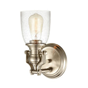 Atlas Lighting Chadwick 10in 1-Light Vanity Light | Transitional Satin Nickel and Clear Seeded Glass | Bathroom & Powder Room | Model WL11555-NK