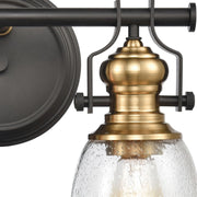 Atlas Lighting Chadwick 14in 2-Light Vanity Light | Transitional Oil Rubbed Bronze and Clear Seeded Glass | Bathroom Vanity | Model WL11556-BZ