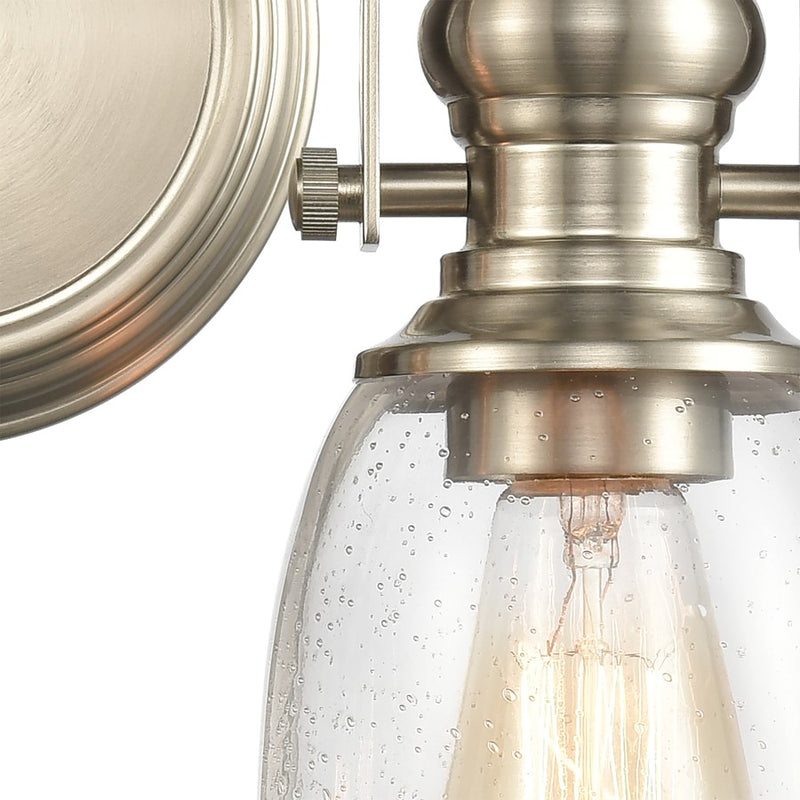 Atlas Lighting Chadwick 14in 2-Light Vanity Light | Transitional Satin Nickel and Clear Seeded Glass | Bathroom Vanity | Model WL11556-NK