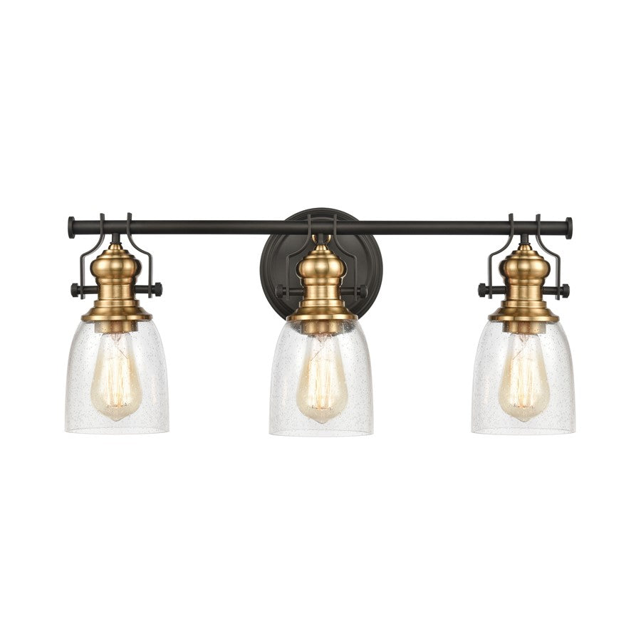 Atlas Lighting Chadwick 23'' Wide 3Lt Vanity Light, Bronze/Clear