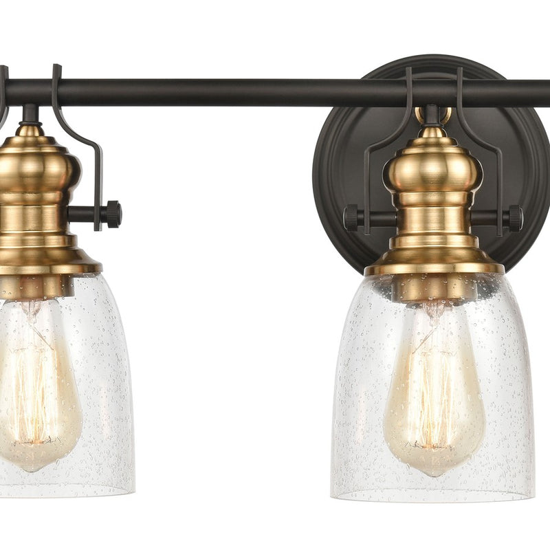 Atlas Lighting Chadwick 23in 3-Light Vanity Light | Transitional Oil Rubbed Bronze and Clear Seeded Glass | Bathroom Vanity | Model WL11557-BZ