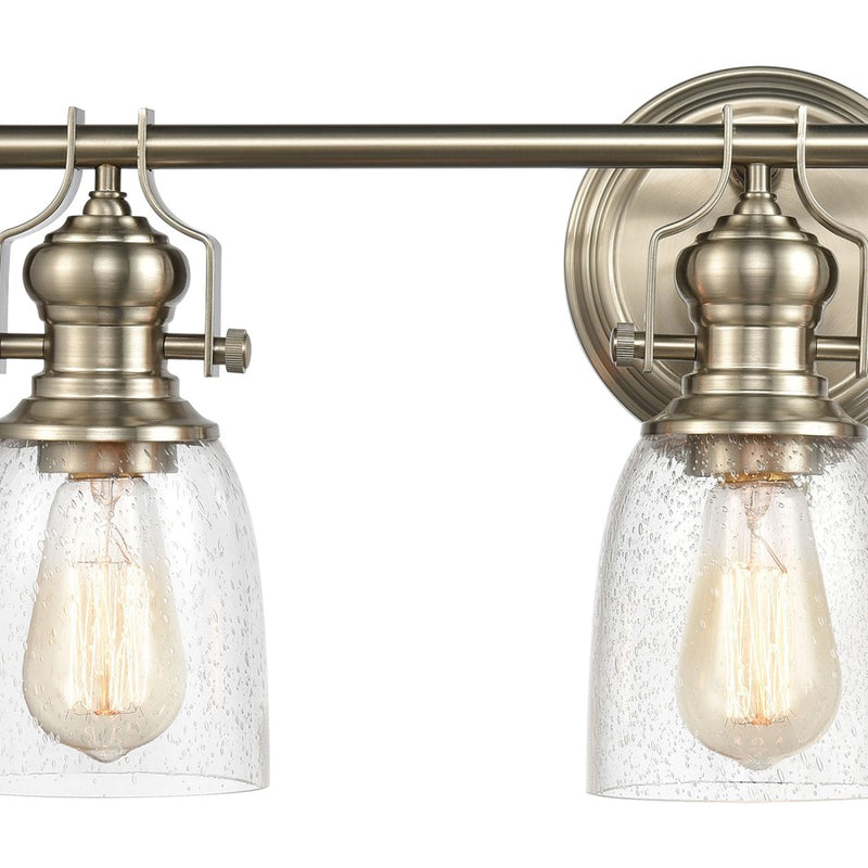Atlas Lighting Chadwick 23in 3-Light Vanity Light | Transitional Satin Nickel and Clear Seeded Glass | Bathroom Vanity | Model WL11557-NK