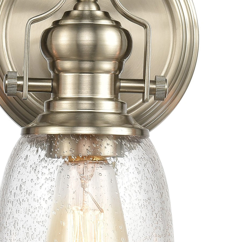 Atlas Lighting Chadwick 23in 3-Light Vanity Light | Transitional Satin Nickel and Clear Seeded Glass | Bathroom Vanity | Model WL11557-NK