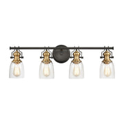 Atlas Lighting Chadwick 32in 4-Light Vanity Light | Transitional Oil Rubbed Bronze and Clear Seeded Glass | Bathroom Vanity | Model WL11558-BZ
