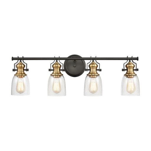 Atlas Lighting Chadwick 32in 4-Light Vanity Light | Transitional Oil Rubbed Bronze and Clear Seeded Glass | Bathroom Vanity | Model WL11558-BZ