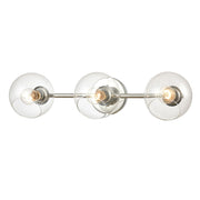 Atlas Lighting Claro 26in 3-Light Vanity Light | Modern Polished Chrome and Clear Glass | Bathroom Vanity | 26 x 9 x 7 in | Model WL11568-CH
