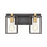 Atlas Lighting Cloe 16''W 2Lt Vanity Light, Matte Black/No Shade