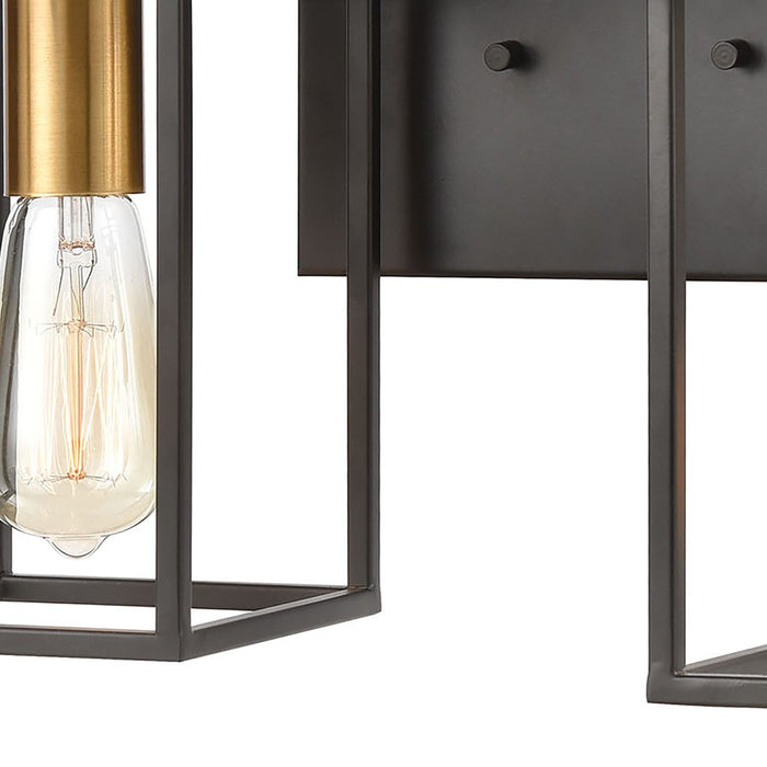 Atlas Lighting Cloe 16''W 2Lt Vanity Light, Matte Black/No Shade