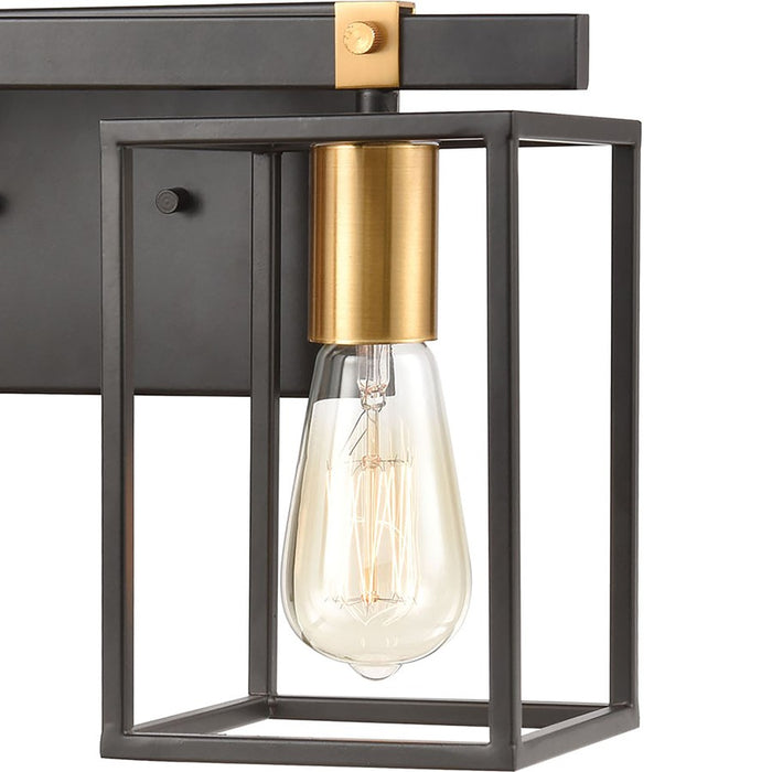 Atlas Lighting Cloe 16''W 2Lt Vanity Light, Matte Black/No Shade