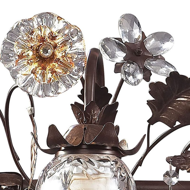 Atlas Lighting Cristallo Fiore 26in 3-Light Vanity Light | Traditional Bronze and Multicolor Crystal | Bathroom Vanity | Model WL11576-BZ